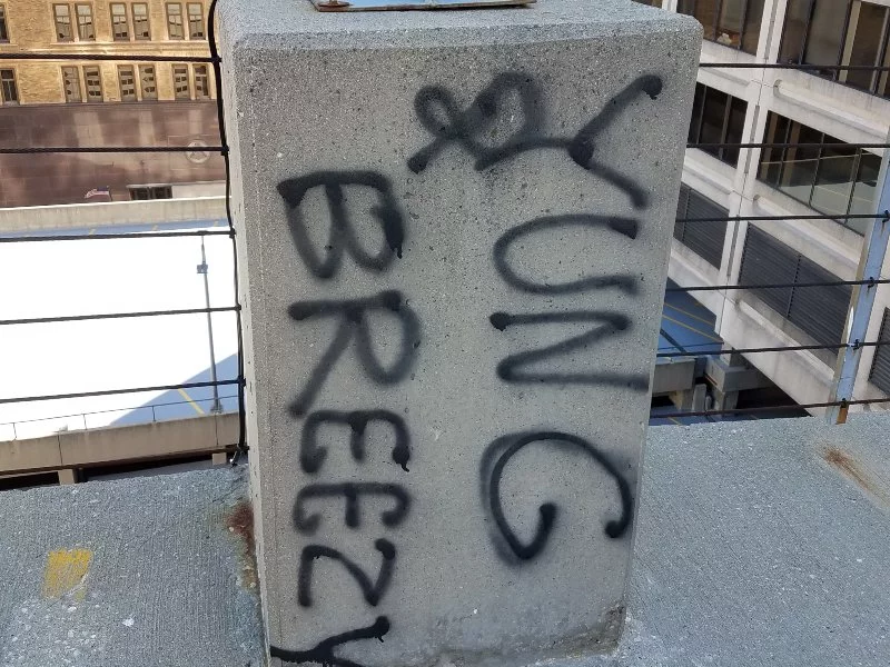 concrete slab with graffiti