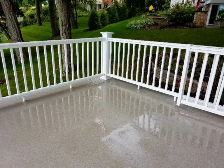 concrete area with white gate after cleaning